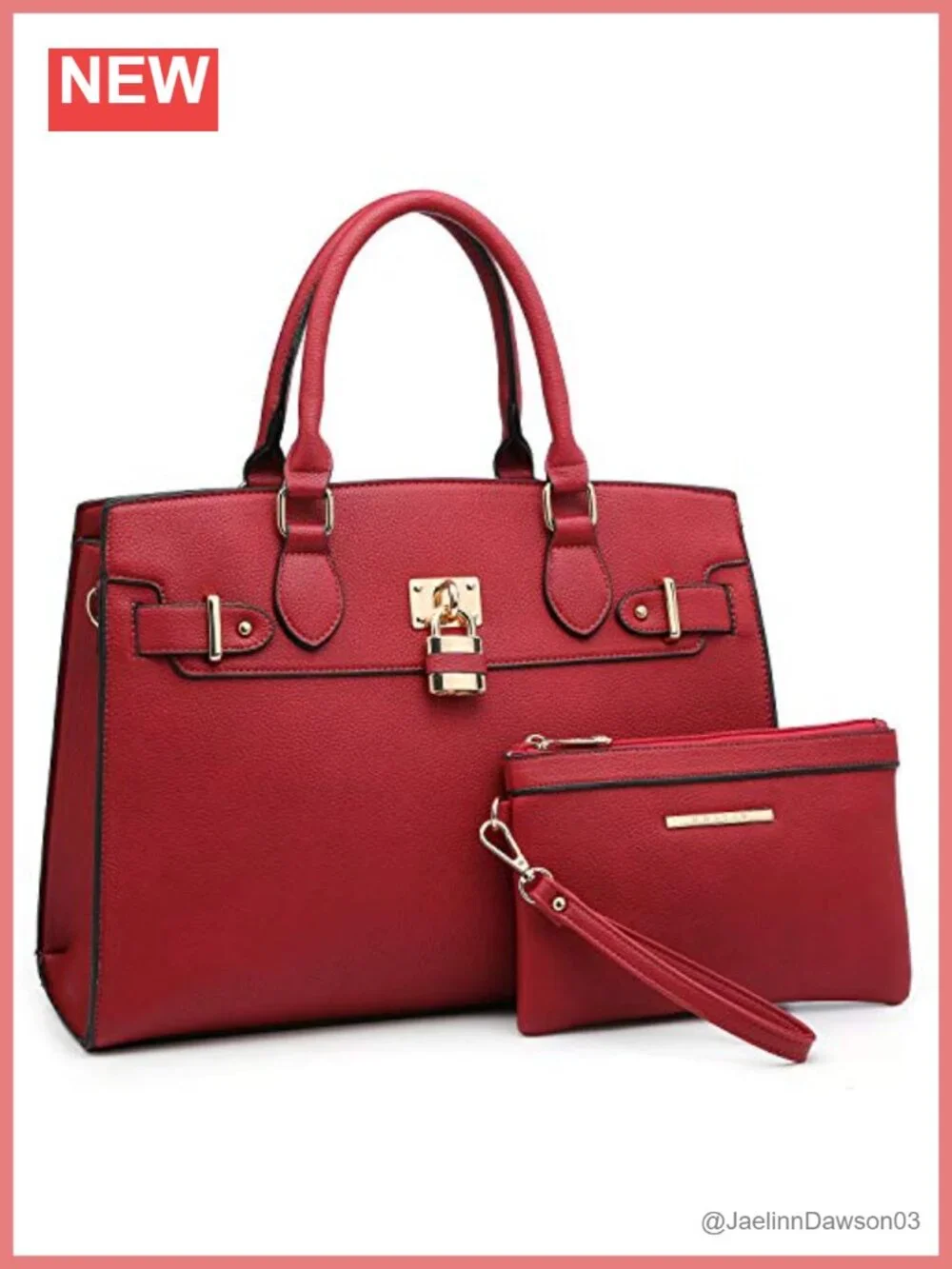 Women's Vegan Leather Satchel Tote Purse Set with Wristlet Wallet